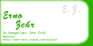 erno zehr business card