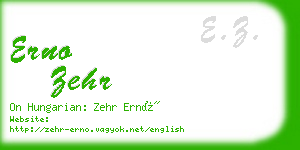 erno zehr business card
